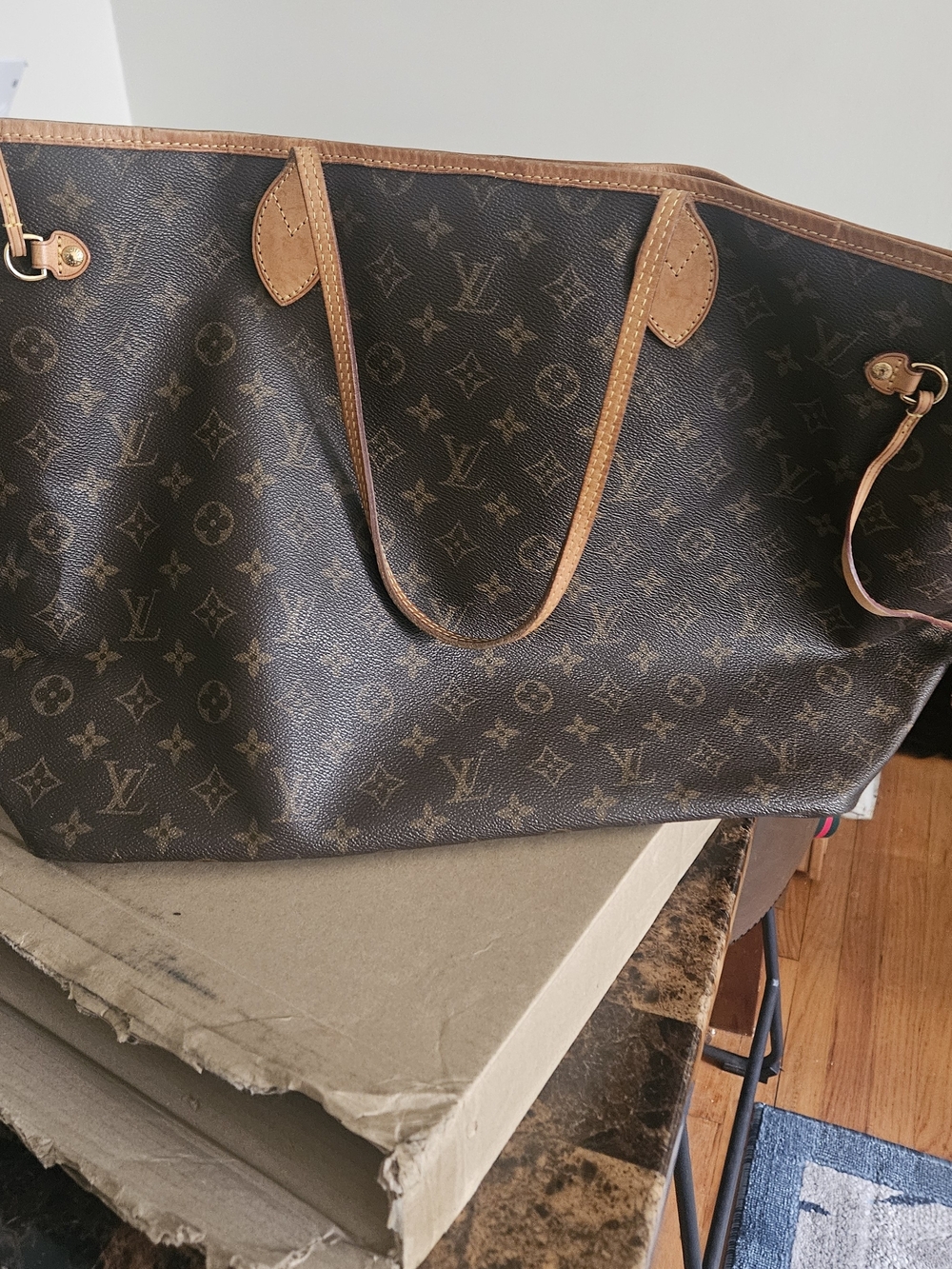 Louis Vuitton Monogram Canvas Tote - Brown with Tan Trim